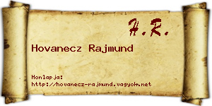 Hovanecz Rajmund névjegykártya